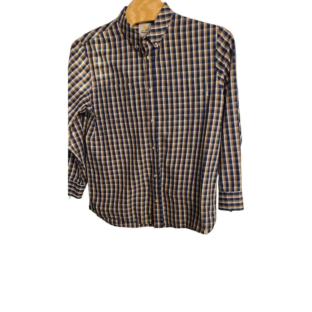 Field & Stream Men's Long Sleeve Blue Plaid Shirt XL Tall